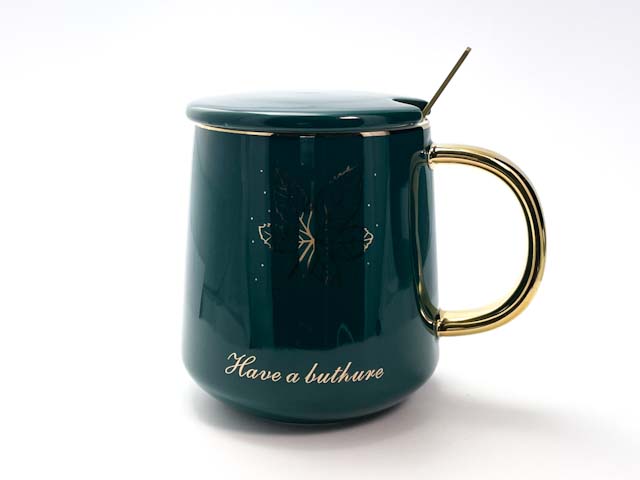 Кружка с крышкой и ложкой «Have a futhure» Форма: Royal Classics. Керамика. 400 мл.