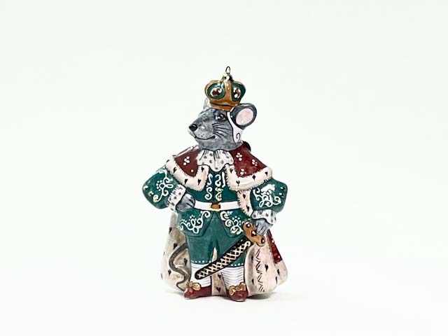 Елочная игрушка «Мышиный король» Форма: Мышиный король. Майолика. 70 x 110 мм.