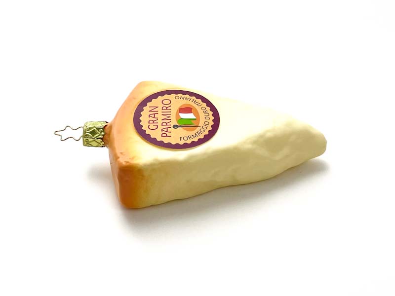 Елочная игрушка «Сыр Parmiro» Стекло. 65 x 130 мм.