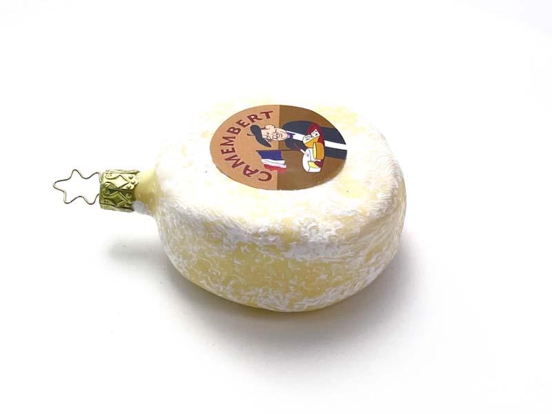 Елочная игрушка «Сыр Camembert» Стекло. 75 x 100 мм.