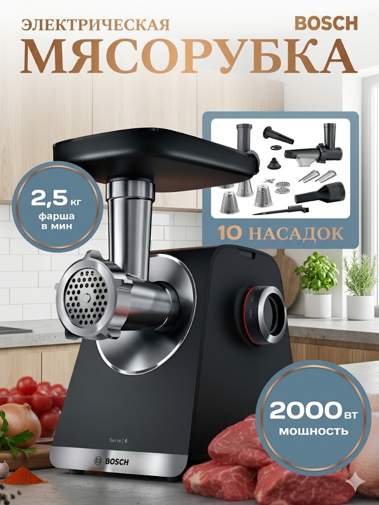 Электрическая мясорубка Bosch MFWS660B