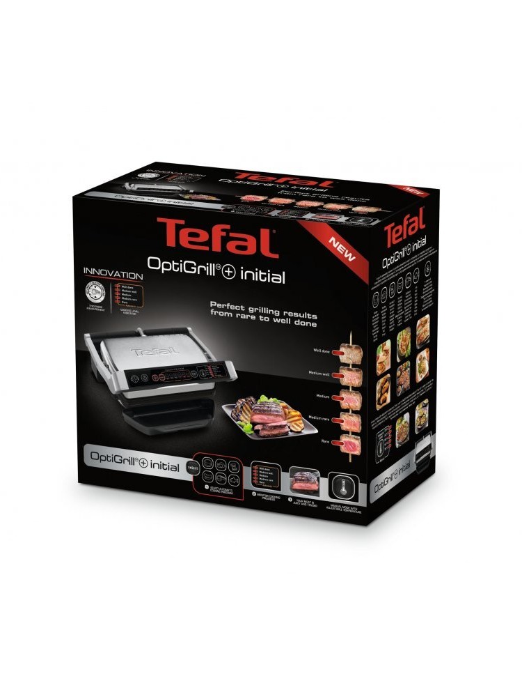 Гриль электрический Tefal Optigrill+ Initial 6 автопрограмм, со съемными панелями, GC706D34