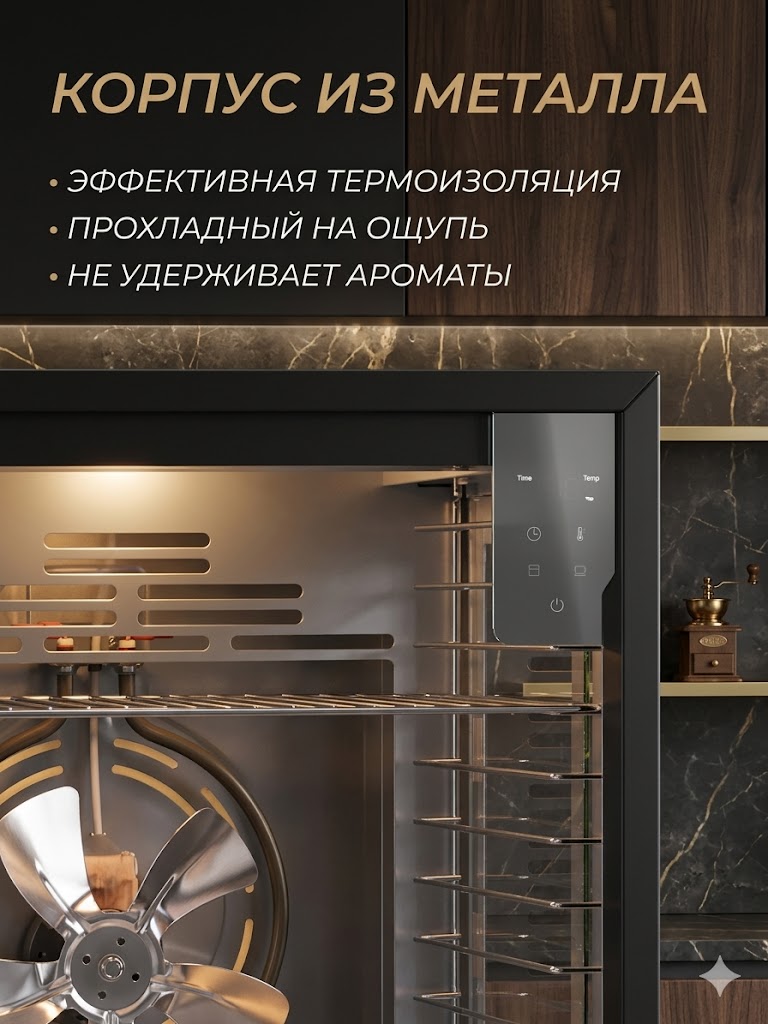 Сушилка для овощей и фруктов электрическая TAKARA DF-19 Дегидратор для мяса и рыбы, 10 поддонов, 35 л