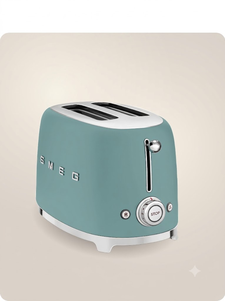 Тостер SMEG TSF01EGMEU на 2 ломтика Цвет изумрудно-зеленый матовый