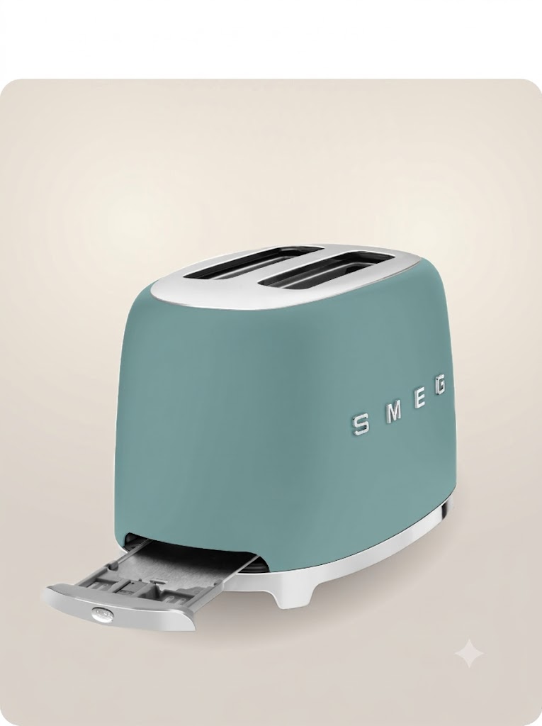 Тостер SMEG TSF01EGMEU на 2 ломтика Цвет изумрудно-зеленый матовый