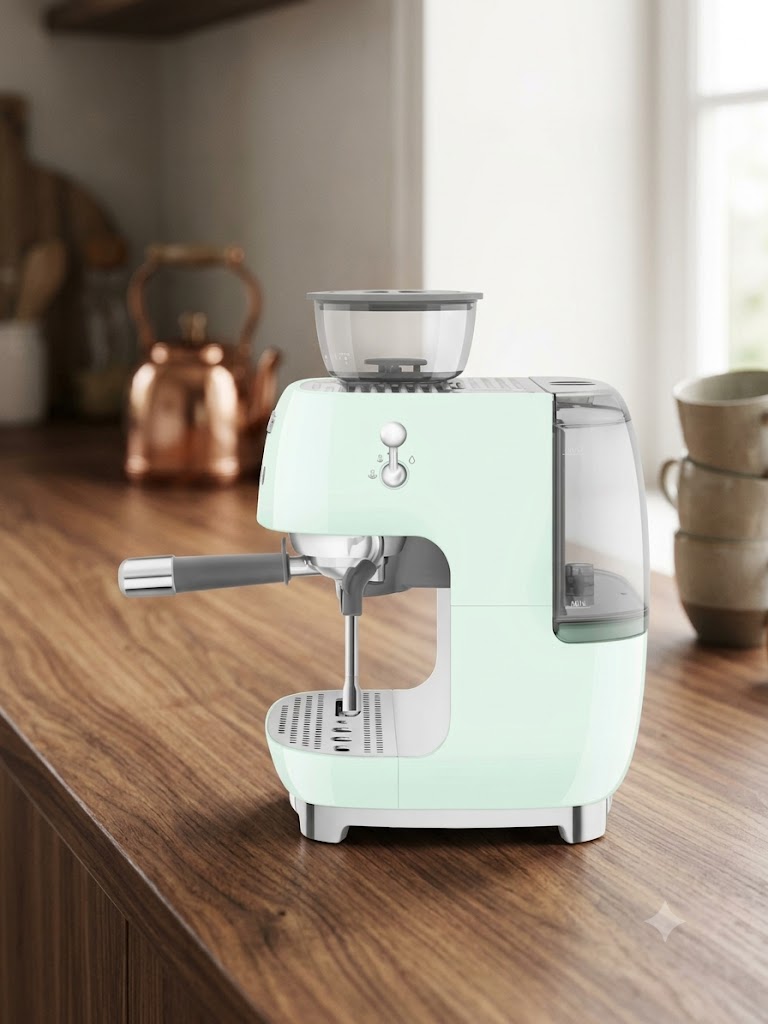 Кофемашина-эспрессо SMEG EGF03PGEU, цвет пастельно-зелёный глянцевый