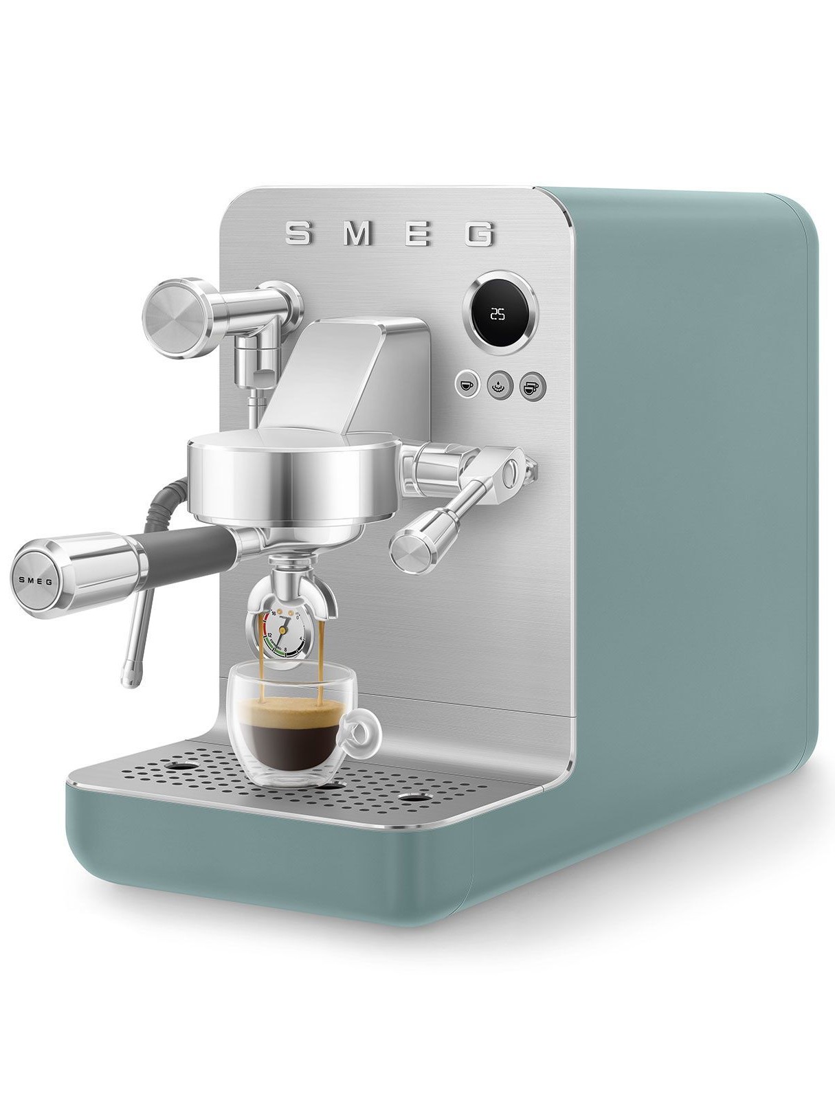 Рожковая эспрессо кофемашина SMEG EMC02EGMEU Цвет изумрудно-зеленый матовый